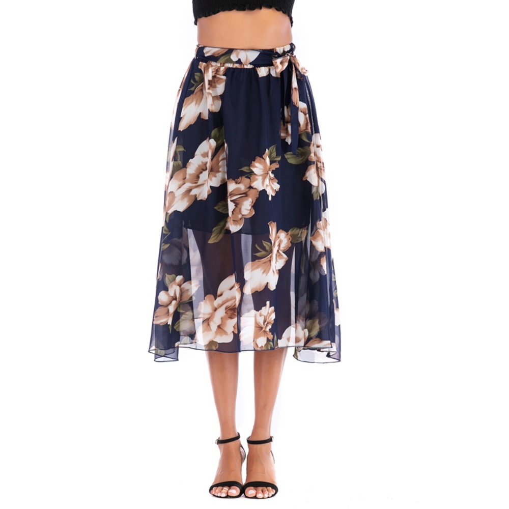 Floral Chiffon Skirt - Picture 4 of 8